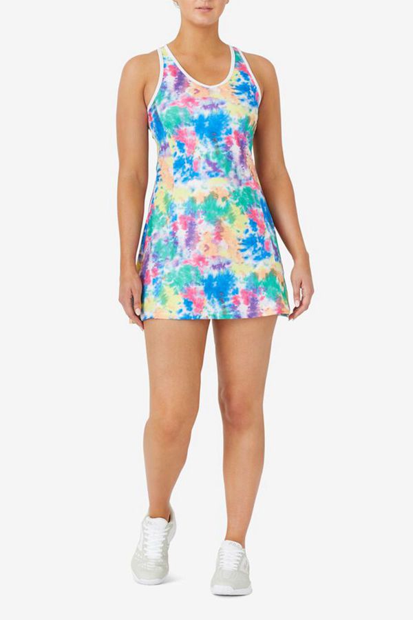 Vestidos Fila Mujer Blancas - Top Spin Tie Dye Tennis - España 059423WNP